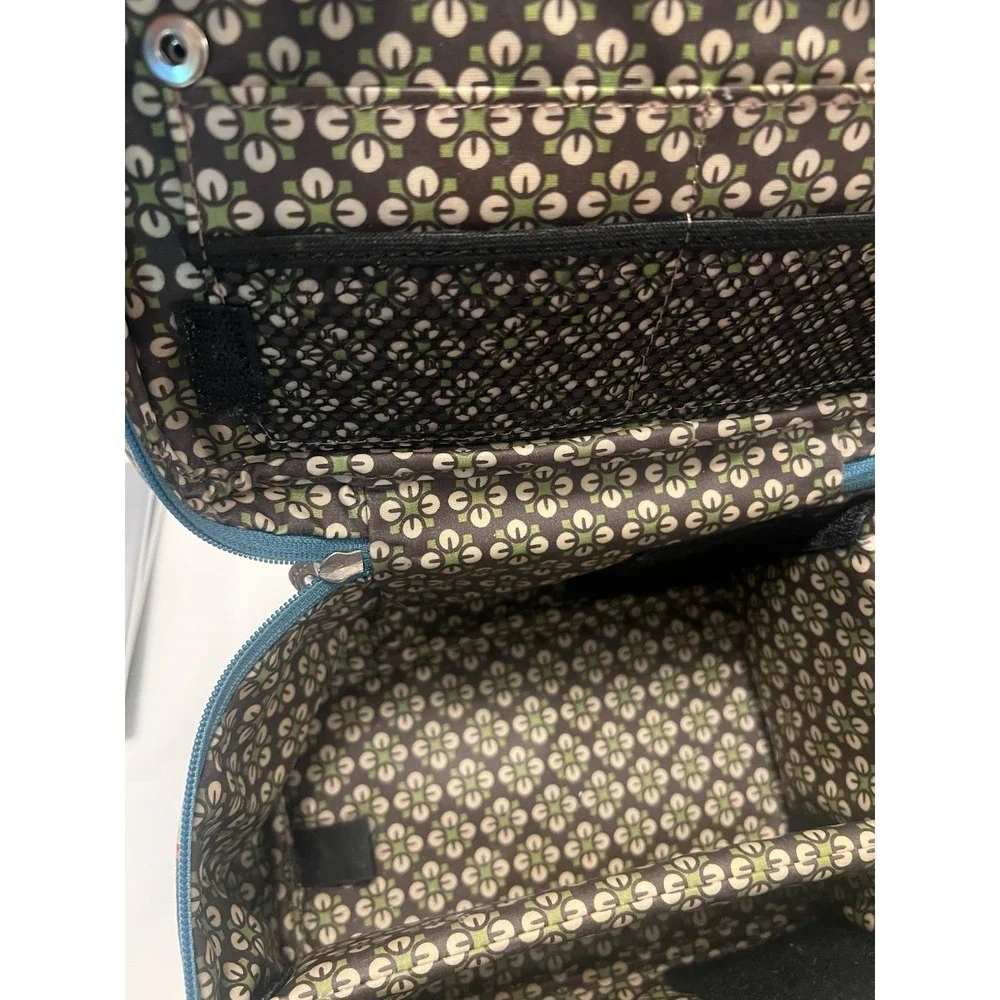 Fossil Floral Motif Makeup/Travel Bag Zip Multi-Compartment With Handle. Vintage